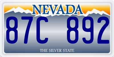 NV license plate 87C892