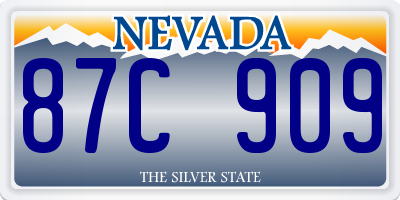 NV license plate 87C909