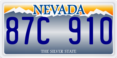 NV license plate 87C910