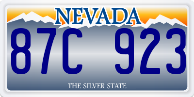 NV license plate 87C923