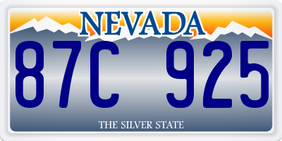 NV license plate 87C925