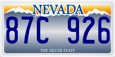 NV license plate 87C926