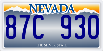 NV license plate 87C930