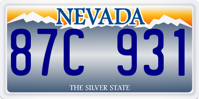 NV license plate 87C931