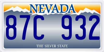 NV license plate 87C932