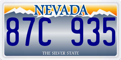 NV license plate 87C935