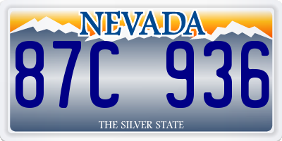 NV license plate 87C936