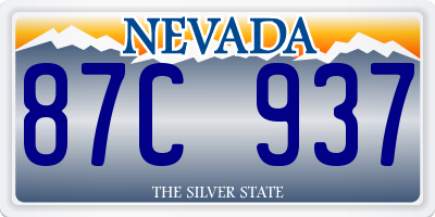 NV license plate 87C937