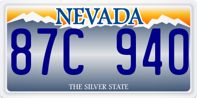 NV license plate 87C940