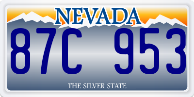 NV license plate 87C953