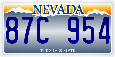 NV license plate 87C954