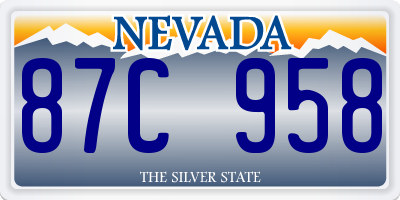 NV license plate 87C958