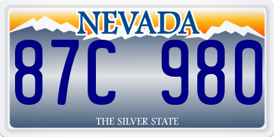 NV license plate 87C980