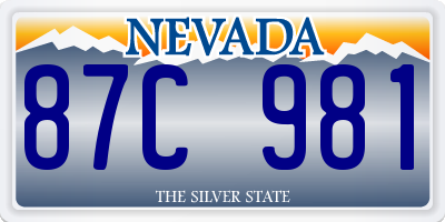 NV license plate 87C981