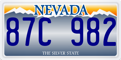 NV license plate 87C982