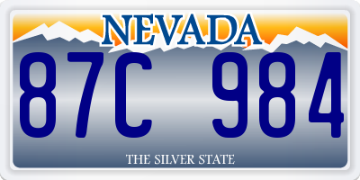 NV license plate 87C984