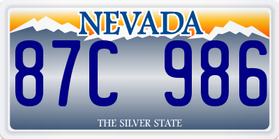 NV license plate 87C986