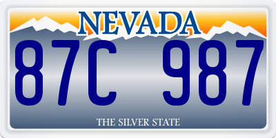 NV license plate 87C987