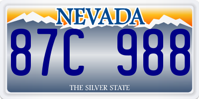 NV license plate 87C988