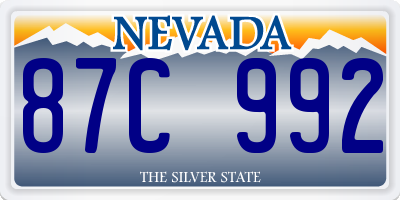 NV license plate 87C992