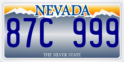 NV license plate 87C999