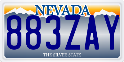 NV license plate 883ZAY