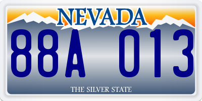 NV license plate 88A013