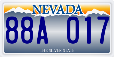NV license plate 88A017