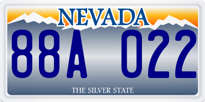 NV license plate 88A022