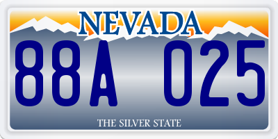 NV license plate 88A025