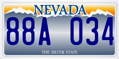 NV license plate 88A034