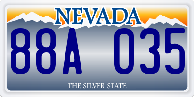 NV license plate 88A035