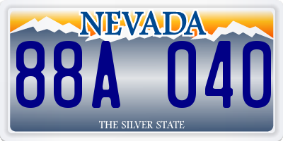 NV license plate 88A040