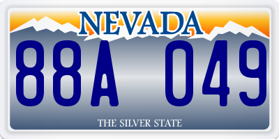 NV license plate 88A049