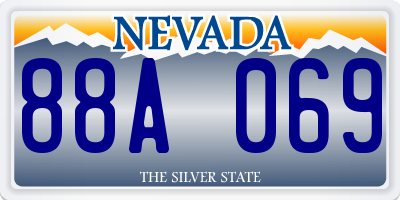 NV license plate 88A069