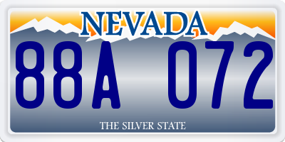 NV license plate 88A072