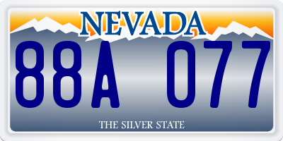 NV license plate 88A077