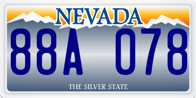 NV license plate 88A078