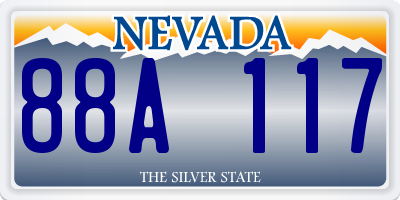 NV license plate 88A117