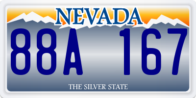 NV license plate 88A167
