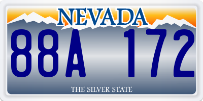 NV license plate 88A172