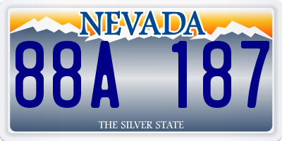 NV license plate 88A187