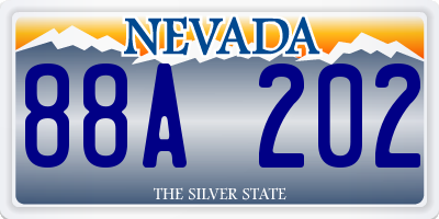 NV license plate 88A202