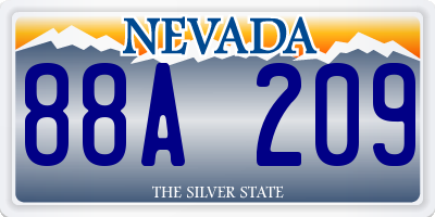 NV license plate 88A209