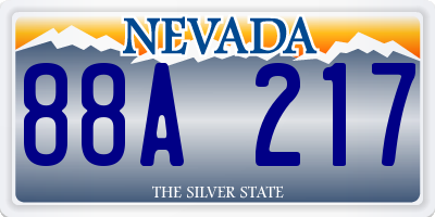 NV license plate 88A217