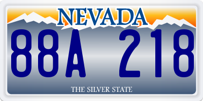 NV license plate 88A218