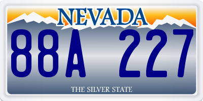 NV license plate 88A227
