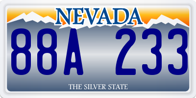 NV license plate 88A233