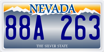 NV license plate 88A263