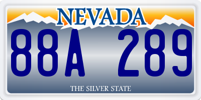 NV license plate 88A289